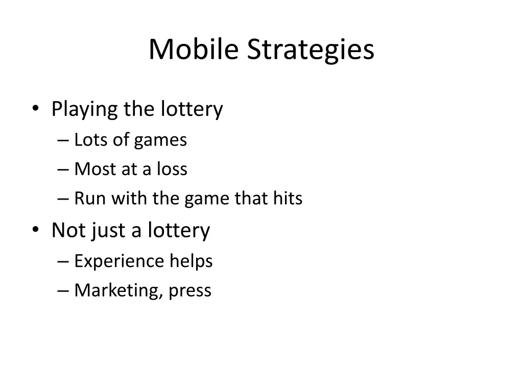 mobile strategies