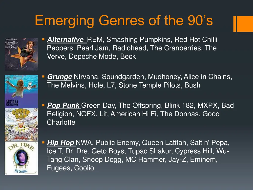 emerging genres of the 90 s