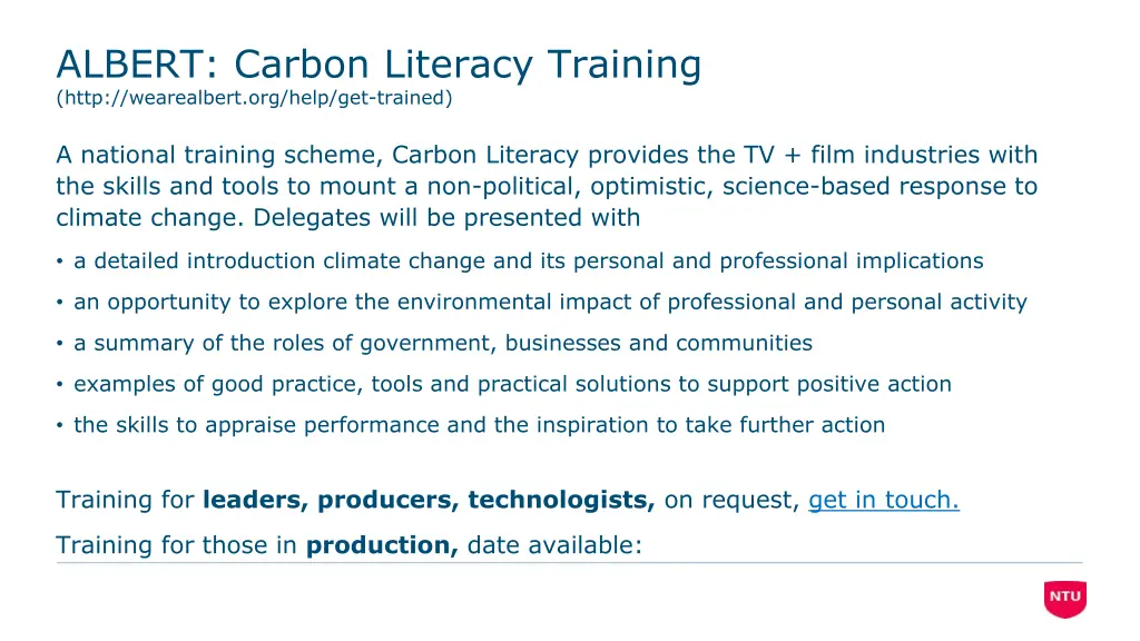 albert carbon literacy training http wearealbert