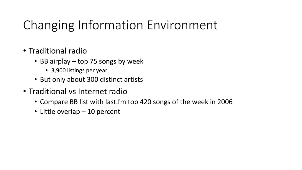 changing information environment