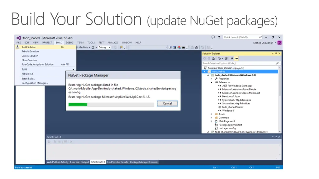 build your solution update nuget packages