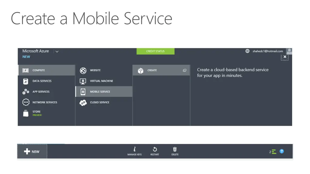 create a mobile service