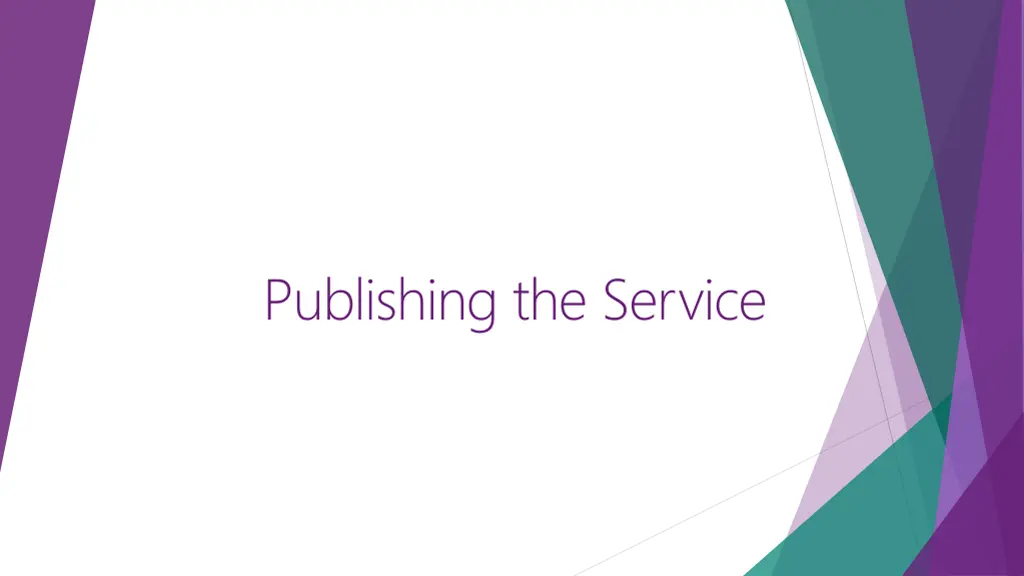 publishing the service