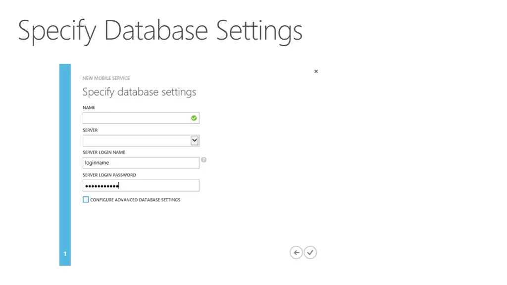 specify database settings