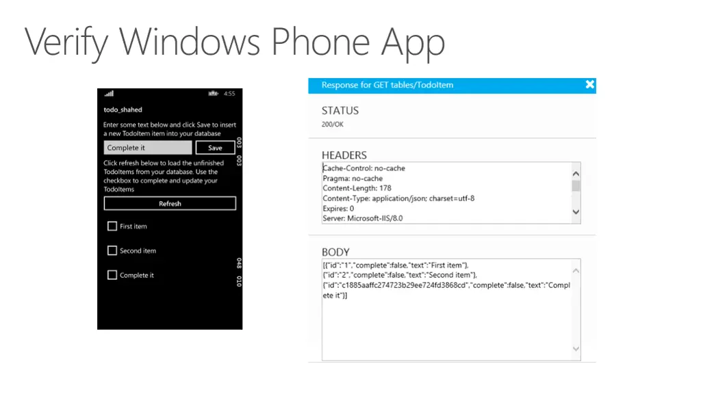 verify windows phone app