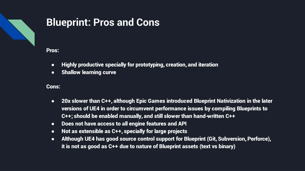 blueprint pros and cons