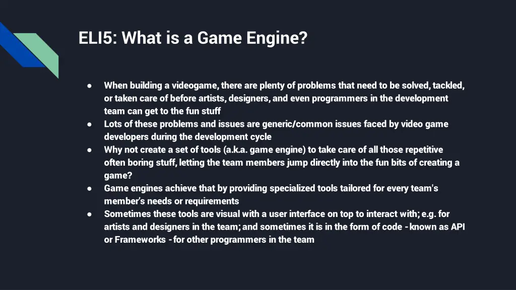 eli5 what is a game engine