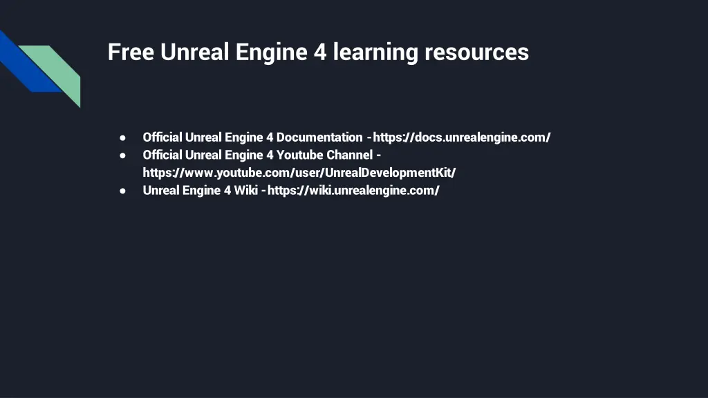 free unreal engine 4 learning resources