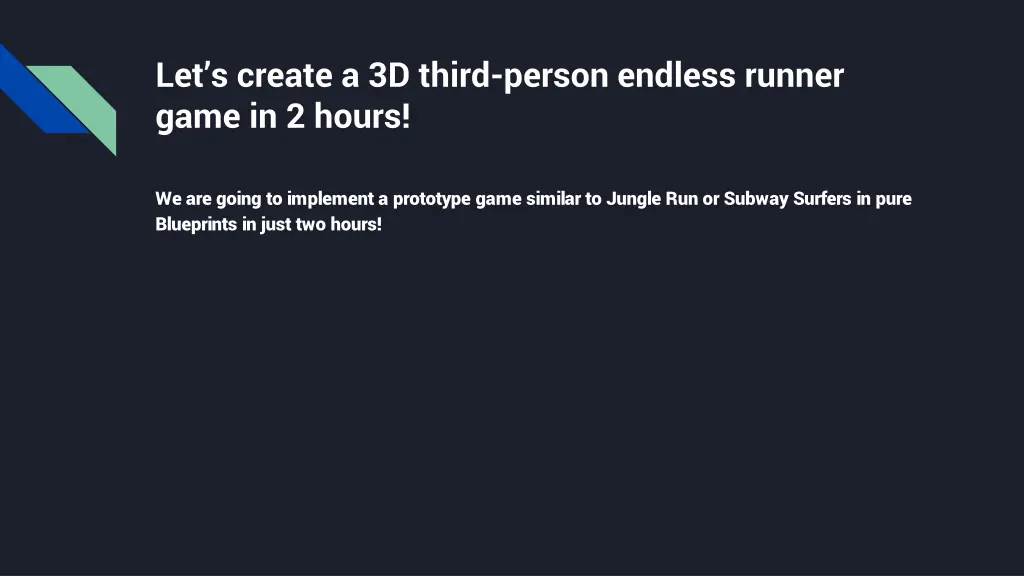 let s create a 3d third person endless runner