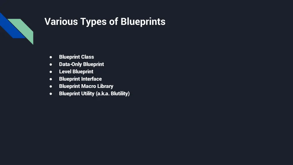 various types of blueprints