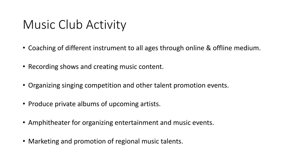 music club activity 1