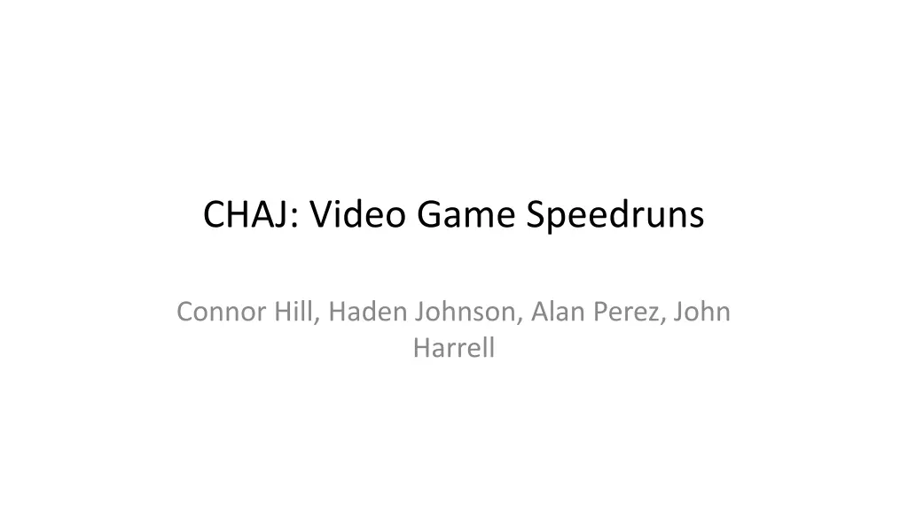 chaj video game speedruns