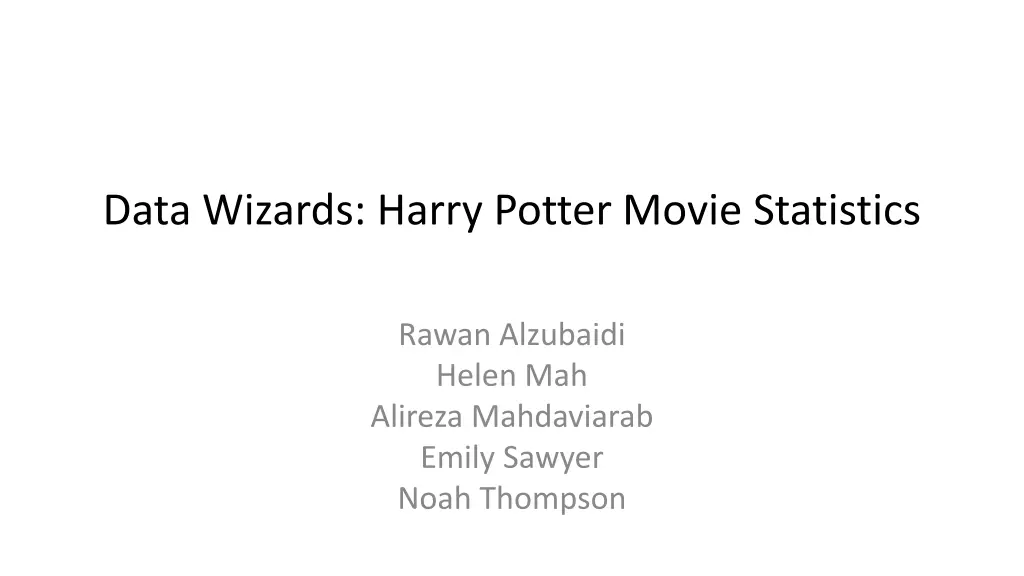 data wizards harry potter movie statistics