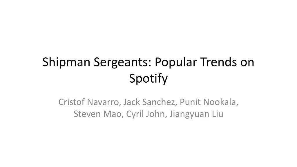 shipman sergeants popular trends on spotify