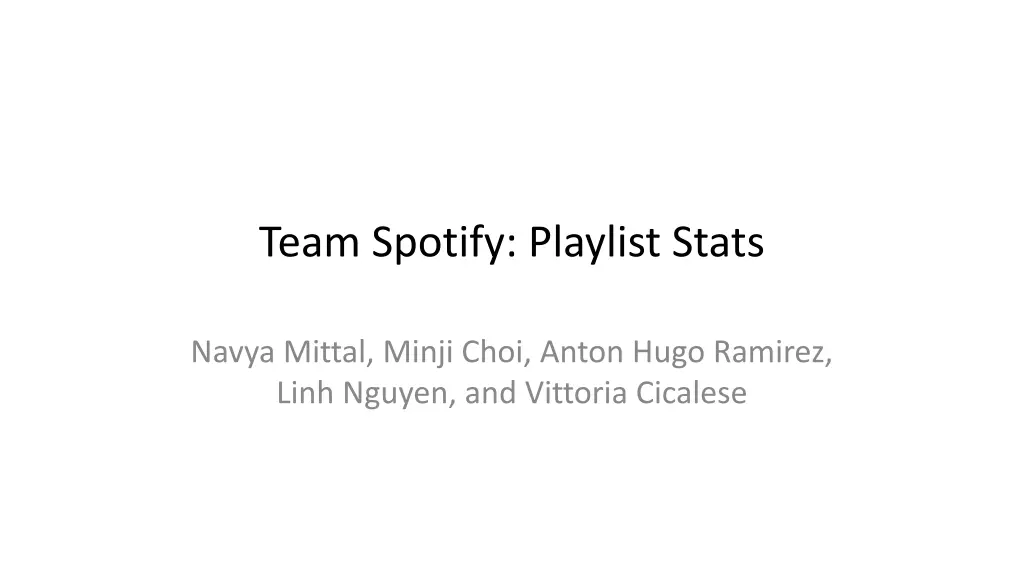 team spotify playlist stats