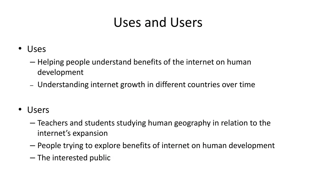 uses and users 2