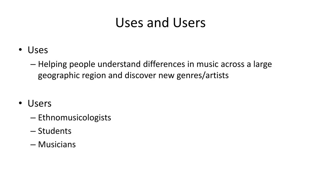 uses and users 5