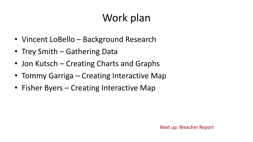 work plan