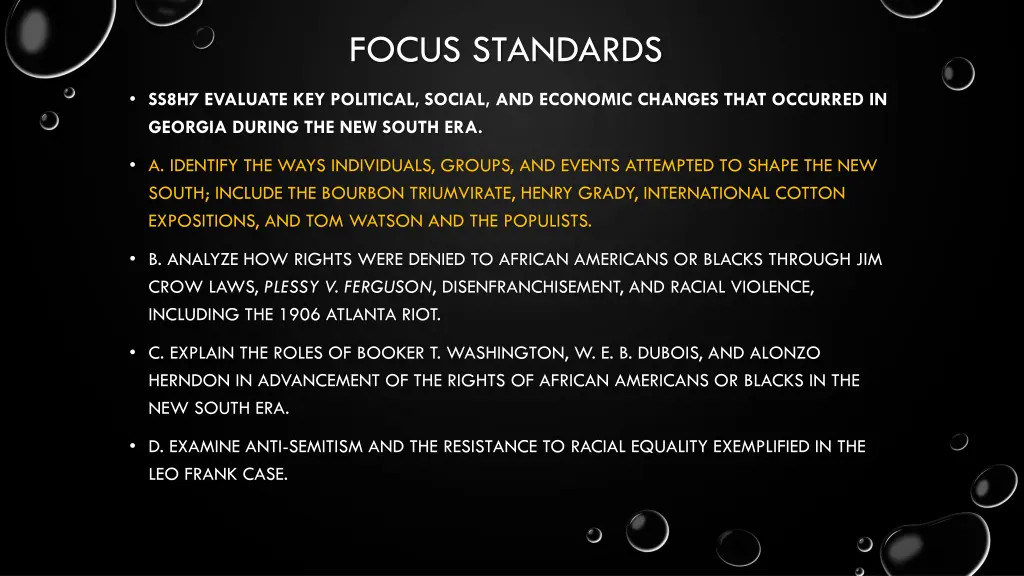 focus standards