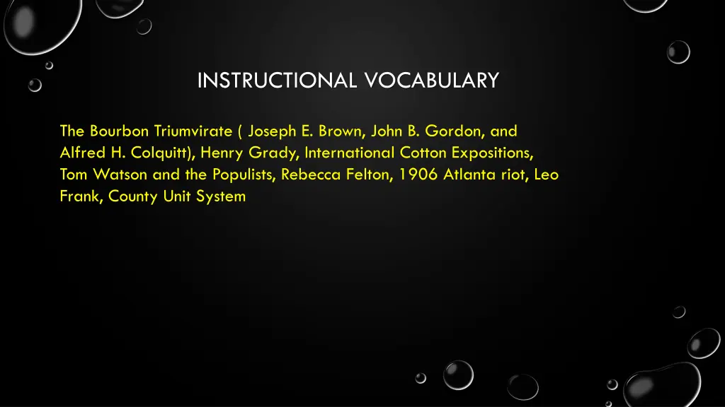 instructional vocabulary