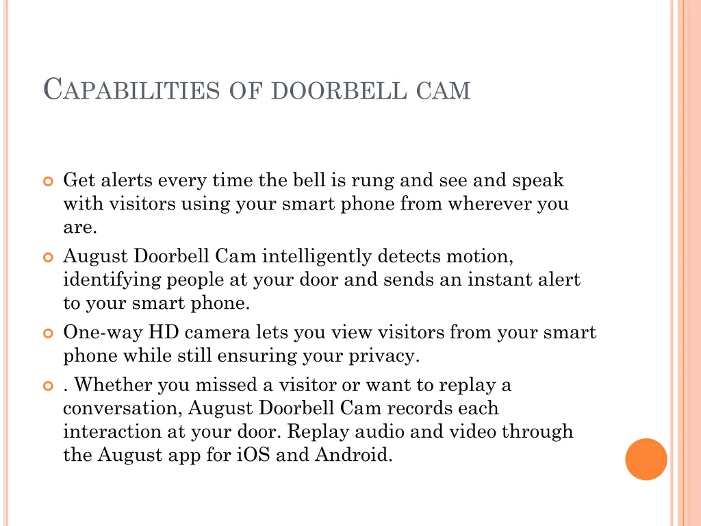 c apabilities of doorbell cam