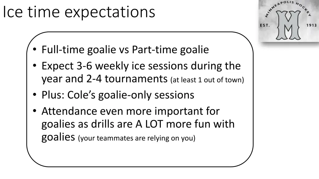 ice time expectations