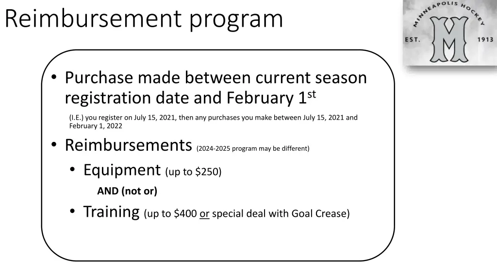 reimbursement program