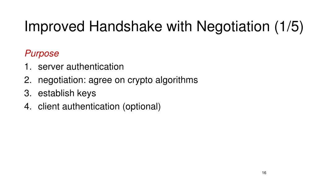 improved handshake with negotiation 1 5