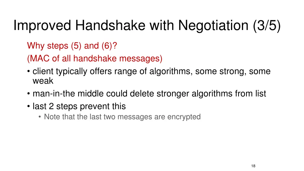 improved handshake with negotiation 3 5