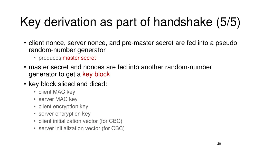 key derivation as part of handshake 5 5