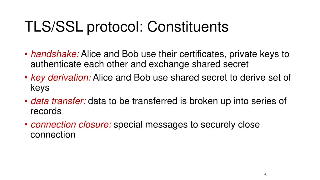 tls ssl protocol constituents