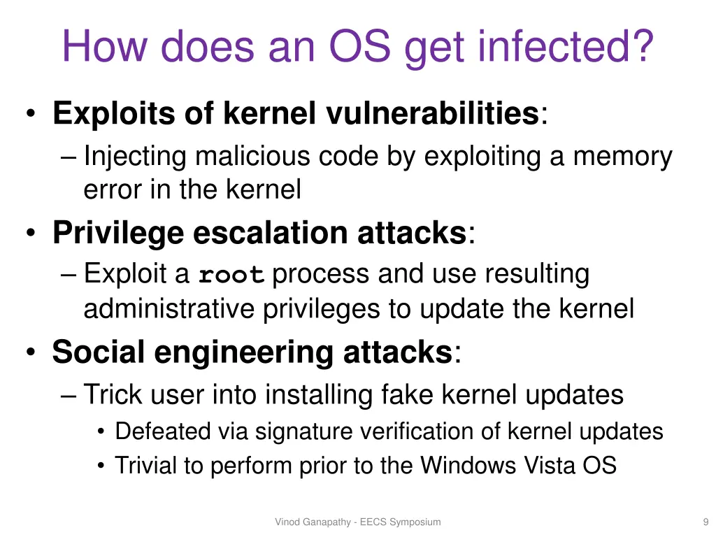 how does an os get infected