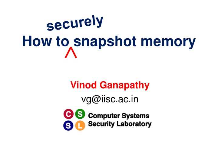 how to snapshot memory