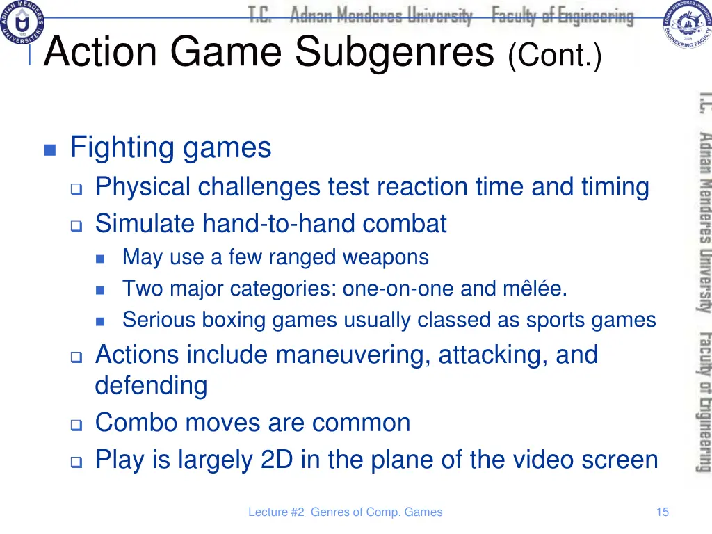 action game subgenres cont 2