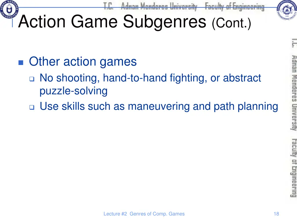 action game subgenres cont 5