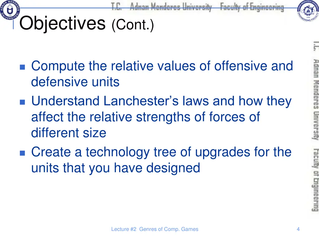 objectives cont 1