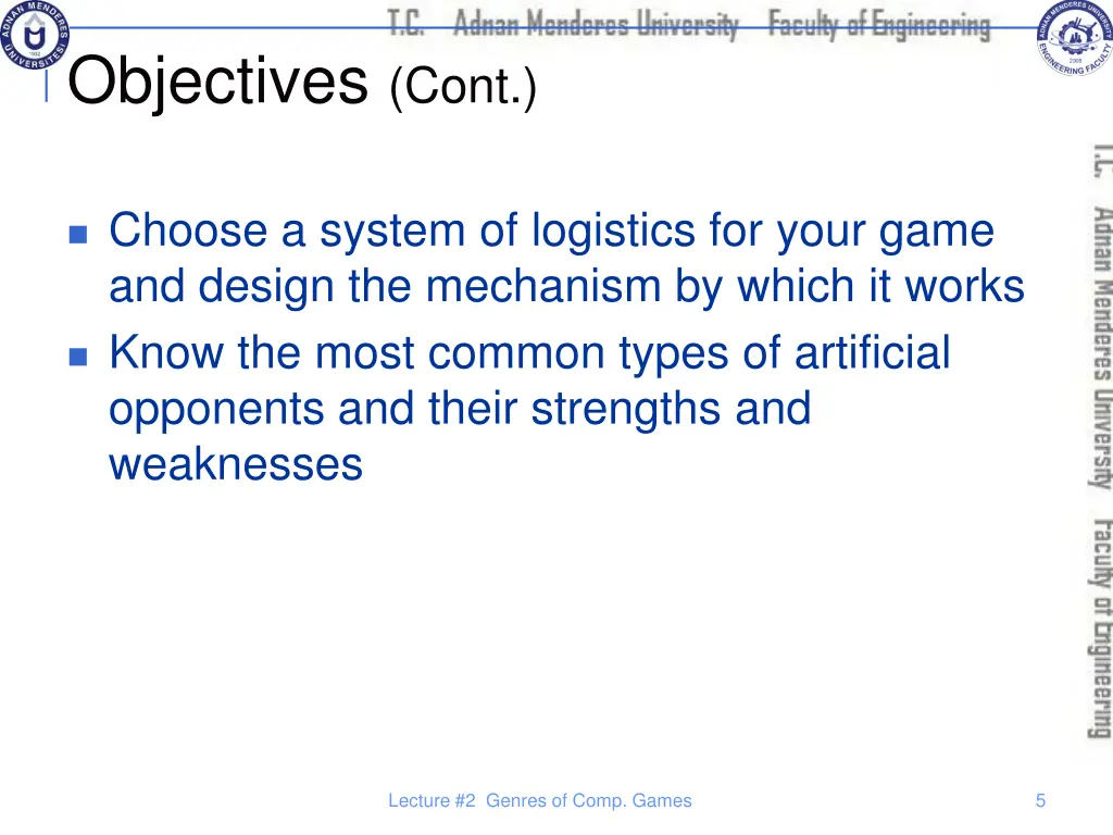 objectives cont 2