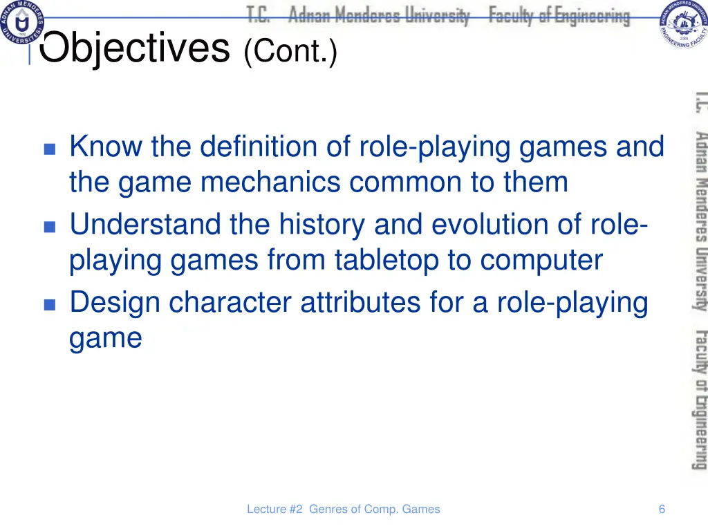 objectives cont 3