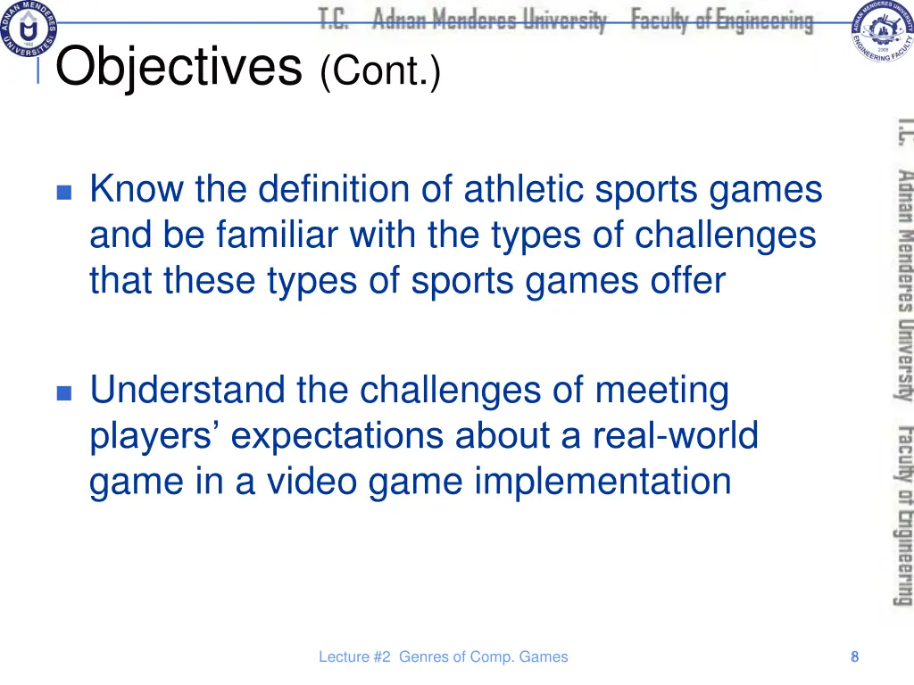 objectives cont 5