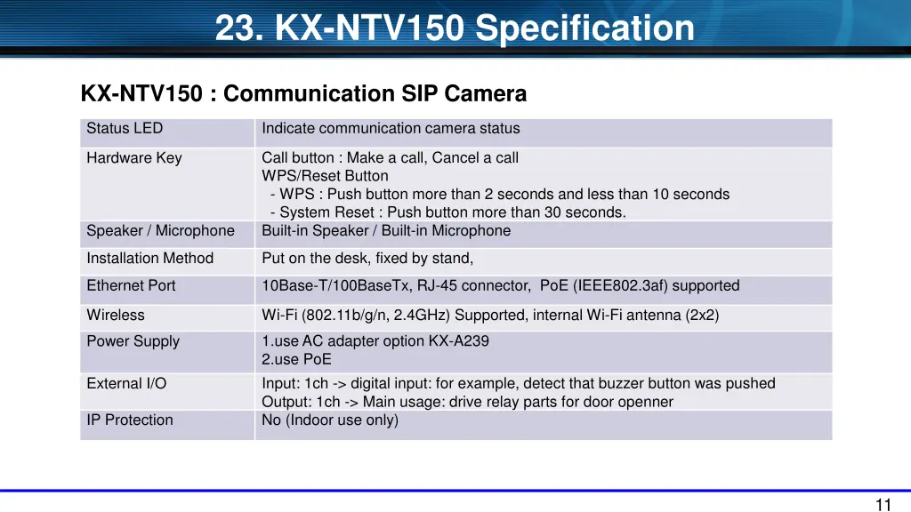 23 kx ntv150 specification