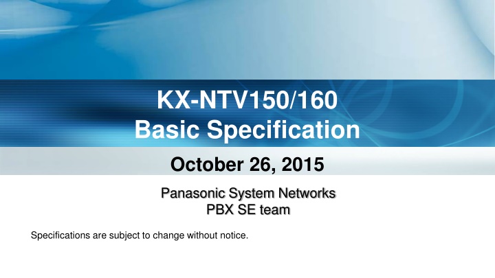 kx ntv150 160 basic specification october 26 2015