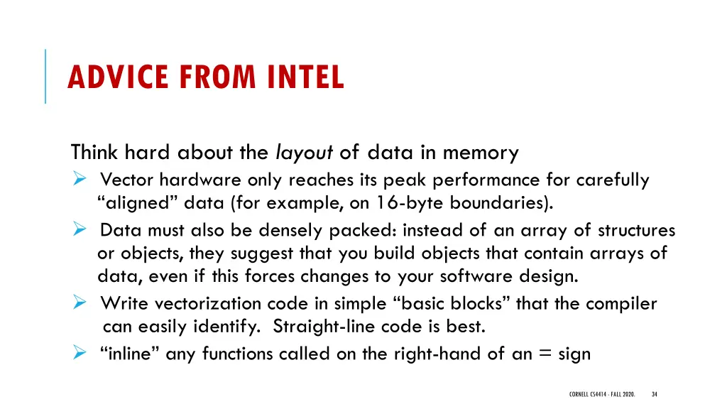 advice from intel