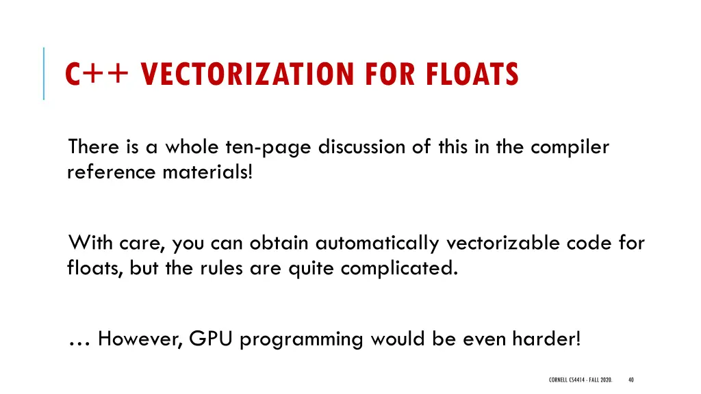 c vectorization for floats