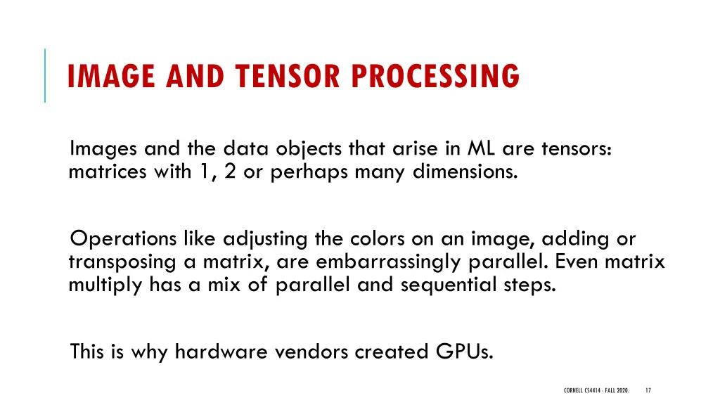 image and tensor processing