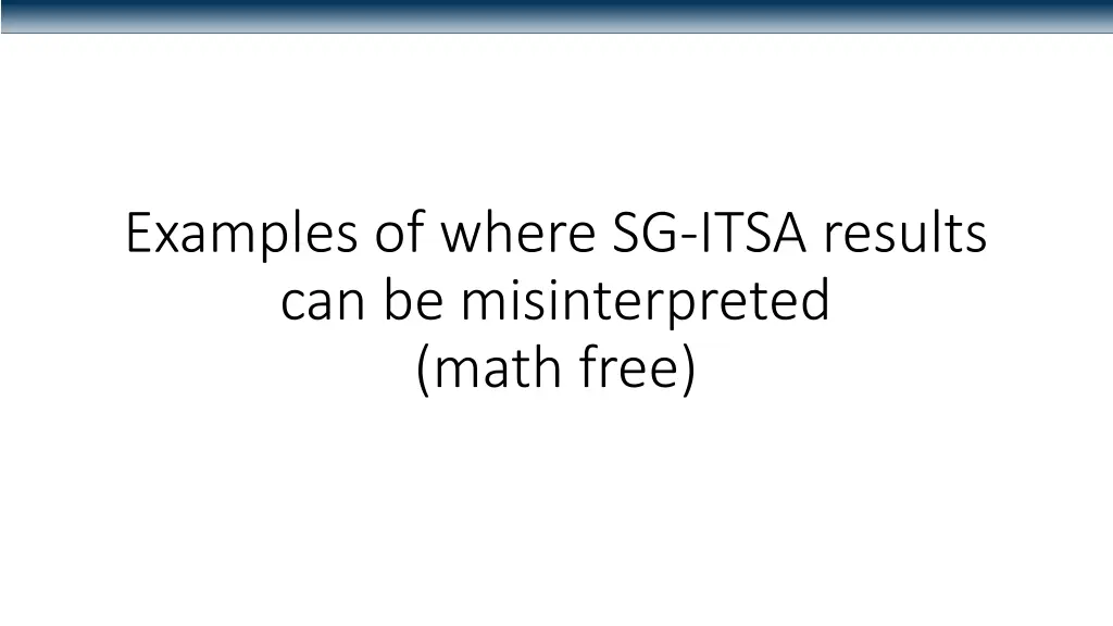 examples of where sg itsa results