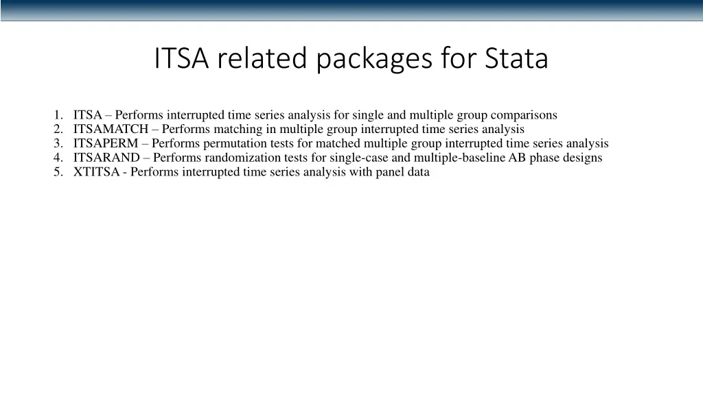 itsa related packages for stata