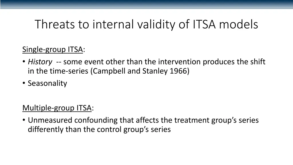 threats to internal validity of itsa models