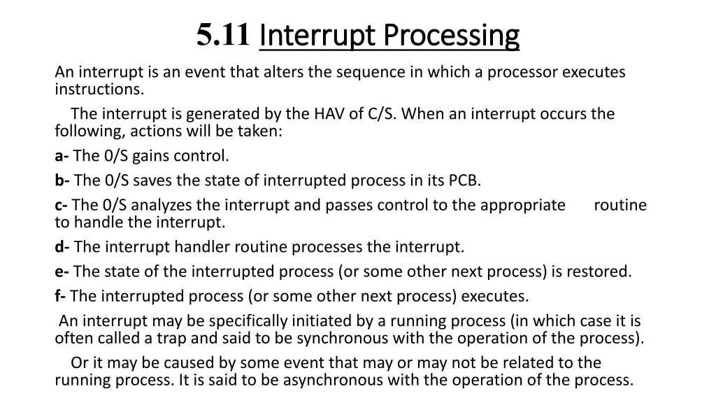 5 11 interrupt processing interrupt processing