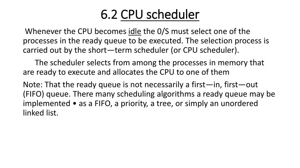 6 2 6 2 cpu scheduler cpu scheduler