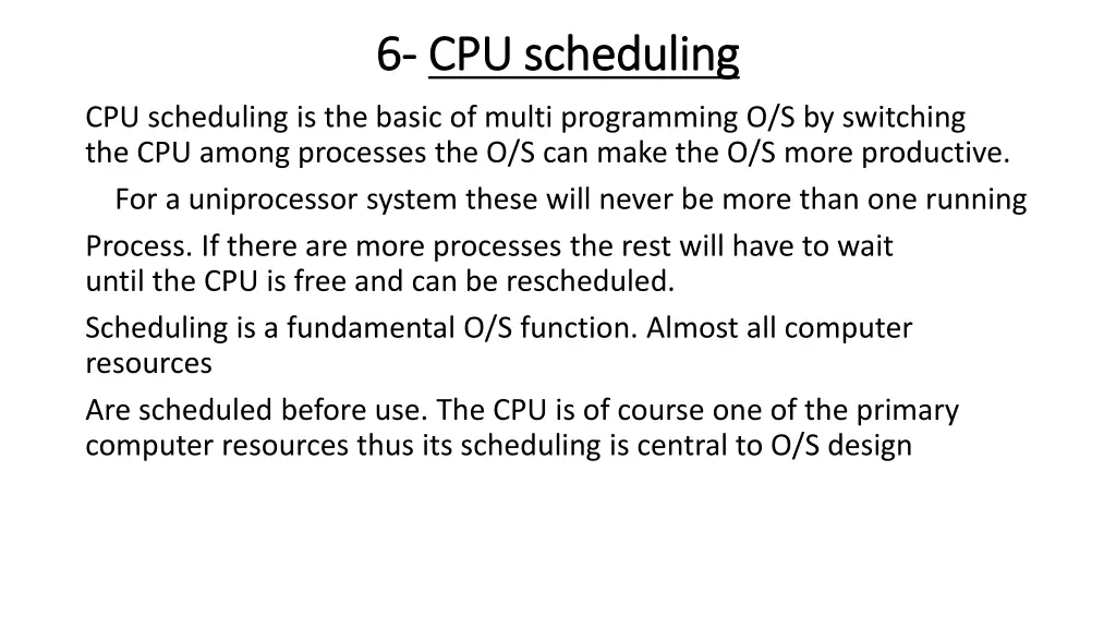 6 6 cpu scheduling cpu scheduling